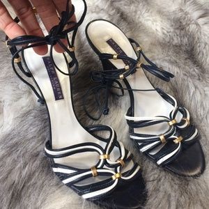 Ralph Lauren Discontinued Leather Ankle-tie Sandal